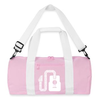 Minimalist Abstract Shape Acoustic Guitar - Recycled Duffel Bag - pink/white - Front