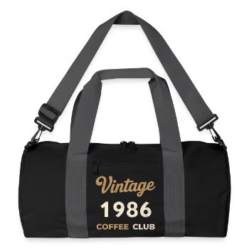 Millésime 1986 – Année de naissance rétro de Coffee Club - Sac de sport recyclé - noir/gris graphite - Devant