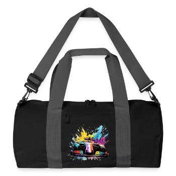 Race Car Speed Colorful Splash Art Racer - Recycled Duffel Bag - black/graphite grey - Front