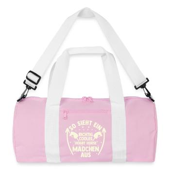 Steckenpferd Hobbyhorse Hobby Horsing - Recycelte Duffel Bag - Rosa/Weiß - Vorne