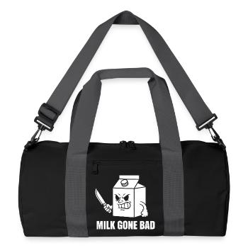 Milch Verdorbene Wut Cartoon - Recycelte Duffel Bag - Schwarz/Graphitgrau - Vorne