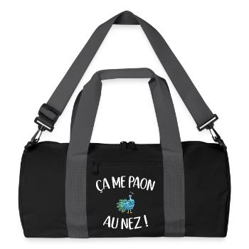 Ça Me Paon au Nez Paon Humour Jeu de Mot Animal - Sac de sport recyclé - noir/gris graphite - Devant