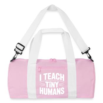 I Teach Tiny Humans - Recycled Duffel Bag - pink/white - Front