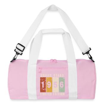 anniversaire 1956 - 70 ans - Sac de sport recyclé - rose/blanc - Devant