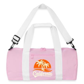 Kalifornien Palmen Sunset - Recycelte Duffel Bag - Rosa/Weiß - Vorne