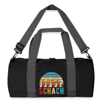 Schach -Schachfiguren - Recycelte Duffel Bag - Schwarz/Graphitgrau - Vorne