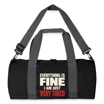 Ausgebrannter Millennial, Müder Erwachsener, - Recycelte Duffel Bag - Schwarz/Graphitgrau - Vorne