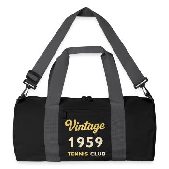 Vintage 1959 Tennis Club Retro Birthday Gift - Recycled Duffel Bag - black/graphite grey - Front