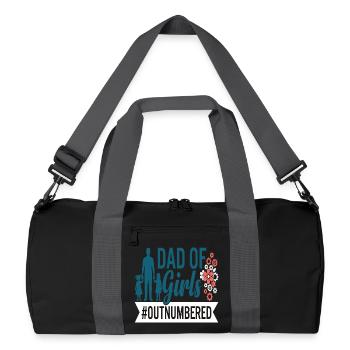 Dad of Girls Outnumbered Daddy Girl - Recycled Duffel Bag - black/graphite grey - Front