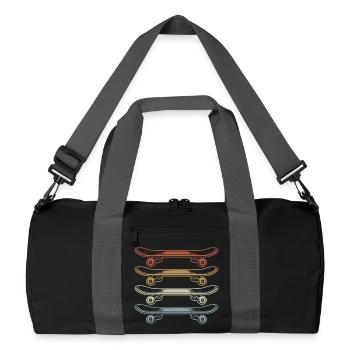 Skateboard | Skater | Skateboarder Gift - Recycled Duffel Bag - black/graphite grey - Front