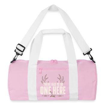 Chasse-écailles-chasseur-bois-cerf-cerf-cerf de Virginie - Sac de sport recyclé - rose/blanc - Devant