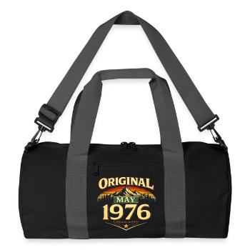 50th Birthday Gift Original May 1976 - Recycled Duffel Bag - black/graphite grey - Front