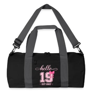 Bonjour 19 Est 2007 Designer pour l’anniversaire des femmes - Sac de sport recyclé - noir/gris graphite - Devant