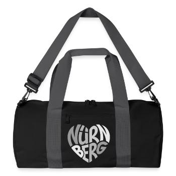 Nürnberg Herz Graffiti Typo - Recycelte Duffel Bag - Schwarz/Graphitgrau - Vorne