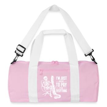 Je suis juste là pour payer tout ce qui touche à l’argent - Sac de sport recyclé - rose/blanc - Devant