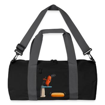 Hot-dogs, saucisses, barbecue, grill, barbecue - Sac de sport recyclé - noir/gris graphite - Devant