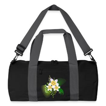 Fleurs de frangipanier un joyau tropical - Sac de sport recyclé - noir/gris graphite - Devant