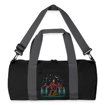 Camping Montagnes Nuit Tente Nature Aventure en plein air - Sac de sport recyclé - noir/gris graphite - Devant
