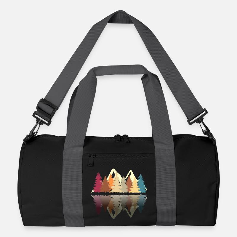 Wald am See T-Shirt im Retro Look - Recycelte Duffel Bag - Schwarz/Graphitgrau