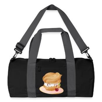 Mit Sahne und Kirsche gefüllter Windbeutel - Recycelte Duffel Bag - Schwarz/Graphitgrau - Vorne