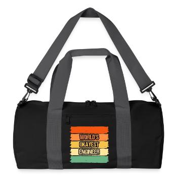 Okayster Ingenieur der Welt Inspirierendes Design - Recycelte Duffel Bag - Schwarz/Graphitgrau - Vorne