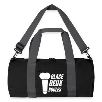 glace deux boules, crème glacée, glace humour - Sac de sport recyclé - noir/gris graphite - Devant