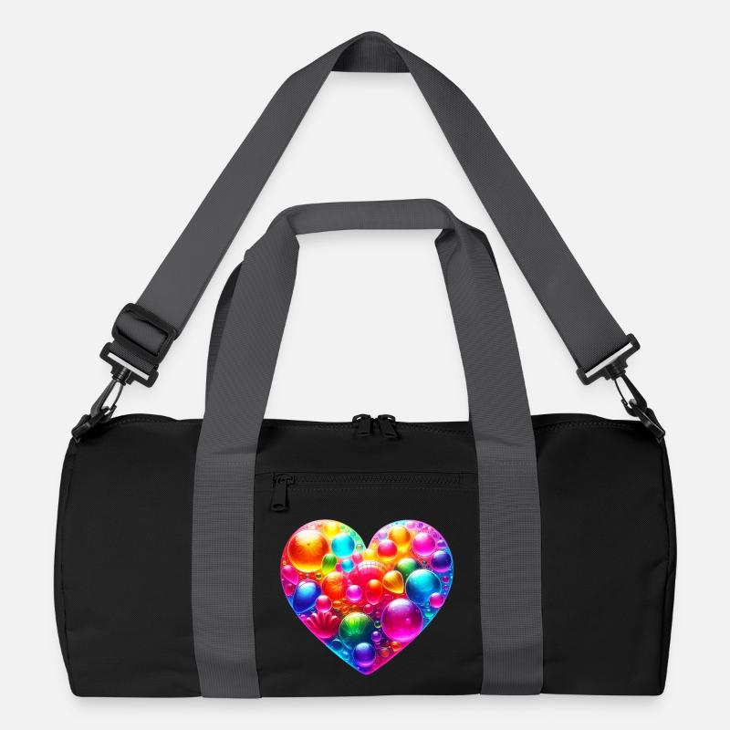 Buntes Herz Recycelte Duffel Bag