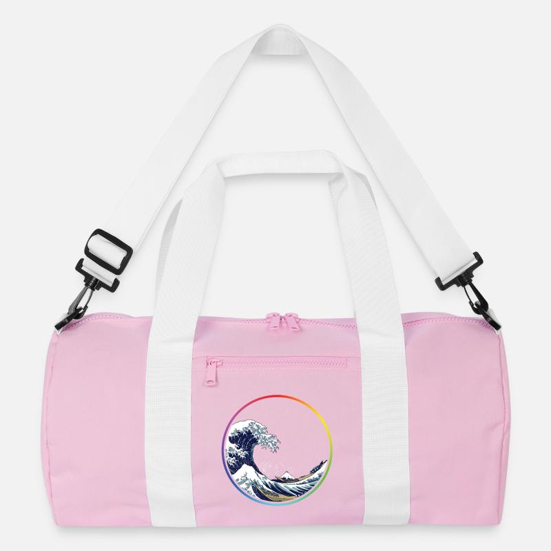 Rainbow Wave Circle Recycled Duffel Bag