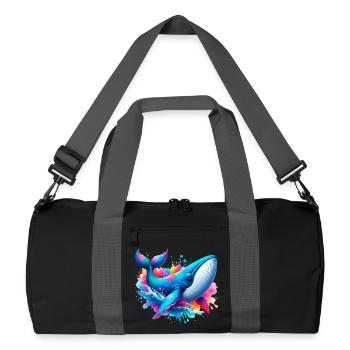 Baleine - Sac de sport recyclé - noir/gris graphite - Devant
