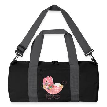 Playful Flower Stroller – Romantic Motif - Recycled Duffel Bag - black/graphite grey - Front