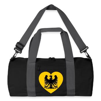 Heraldic eagle emblem in the heart - Recycled Duffel Bag - black/graphite grey - Front