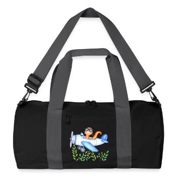 Earthworm pilot saves the world - Recycled Duffel Bag - black/graphite grey - Front