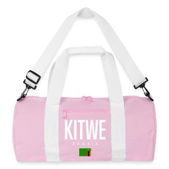 Kitwe Sambia - Recycelte Duffel Bag - Rosa/Weiß - Vorne