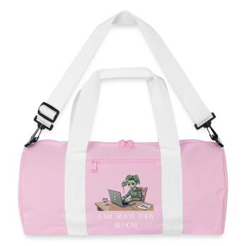 Putting down roots, then blossoming - Recycled Duffel Bag - pink/white - Front