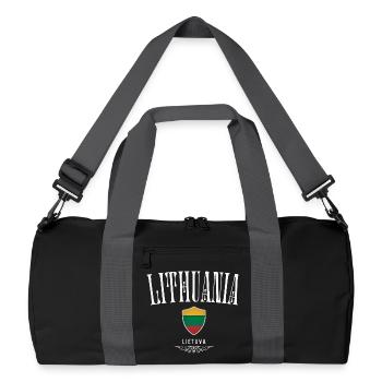 Lithuanian pride, minimalist elegant design - Recycled Duffel Bag - black/graphite grey - Front