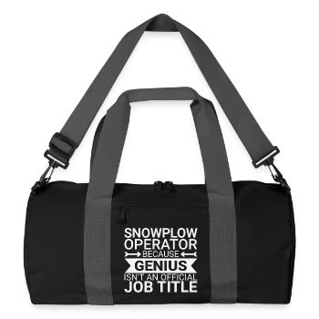 Snowplow Operator Genius Schneepflugfahrer - Recycelte Duffel Bag - Schwarz/Graphitgrau - Vorne
