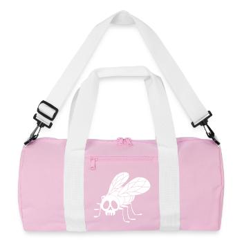 Crâne de mouche (blanc) - Sac de sport recyclé - rose/blanc - Devant