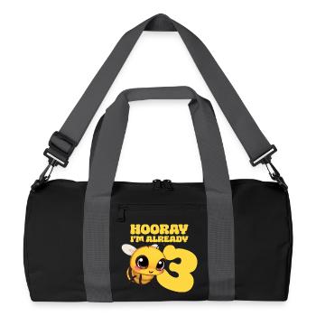 Bee Kids 3rd Birthday Children's Birthday Party - Recycled Duffel Bag - black/graphite grey - Front