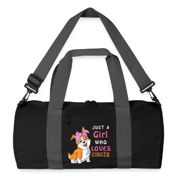 Juste une fille qui adore la chemise corgis - Sac de sport recyclé - noir/gris graphite - Devant