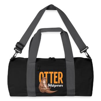 Otter Whisperer Sea Otter Cartoon - Recycled Duffel Bag - black/graphite grey - Front
