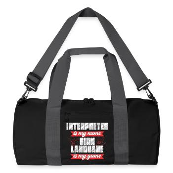Interprète en langue des signes ASL Langue des signes - Sac de sport recyclé - noir/gris graphite - Devant