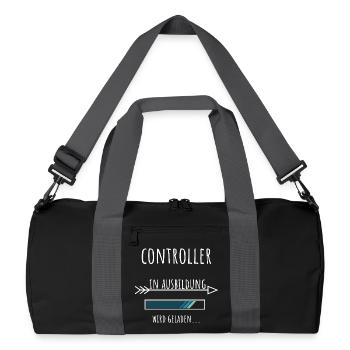 Controlling Studium Beruf Ausbildung Controller - Recycelte Duffel Bag - Schwarz/Graphitgrau - Vorne