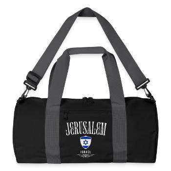 Souvenir Jerusalem, I love Jerusalem - Recycled Duffel Bag - black/graphite grey - Front