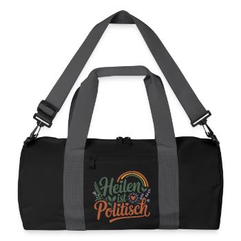 La guérison est un soin de soi politiquement féministe - Sac de sport recyclé - noir/gris graphite - Devant