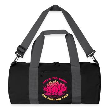 Origami Life's Too Short For Just One Fold - Recycled Duffel Bag - black/graphite grey - Front