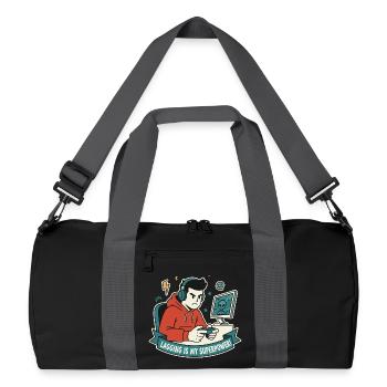 Lagging is my superpower - Recycled Duffel Bag - black/graphite grey - Front