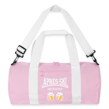 Après-Ski Instructor (Bier Apres Ski Konkav NEG2C) - Recycelte Duffel Bag - Rosa/Weiß - Vorne
