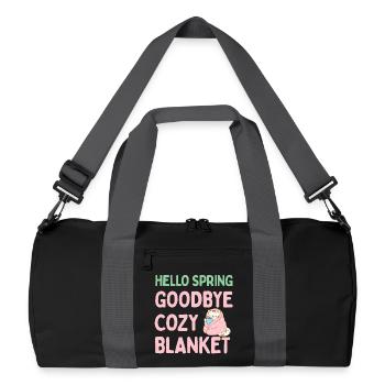 Bonjour printemps, adieu couverture chaude - Sac de sport recyclé - noir/gris graphite - Devant