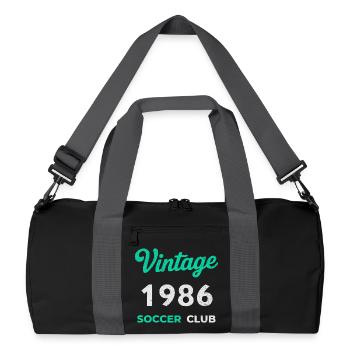 Vintage 1986 – Soccer Club Retro Birth Year - Recycled Duffel Bag - black/graphite grey - Front