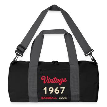Vintage 1967 – Baseball Club Retro Birth Year - Recycled Duffel Bag - black/graphite grey - Front